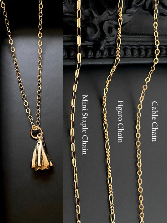18K Gold & Small Plated Ghost Ghost Pendant Necklace