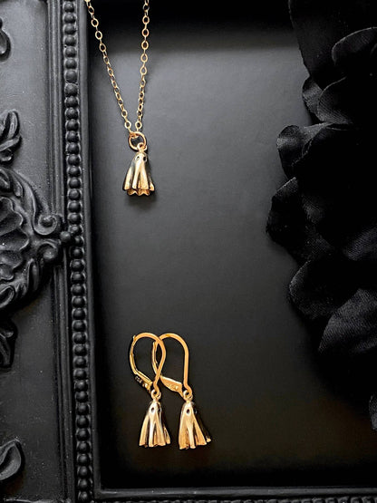 18K Gold & Small Plated Ghost Ghost Pendant Necklace