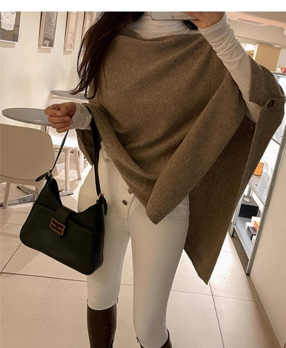 Women's Wool Slant Cape Scarf