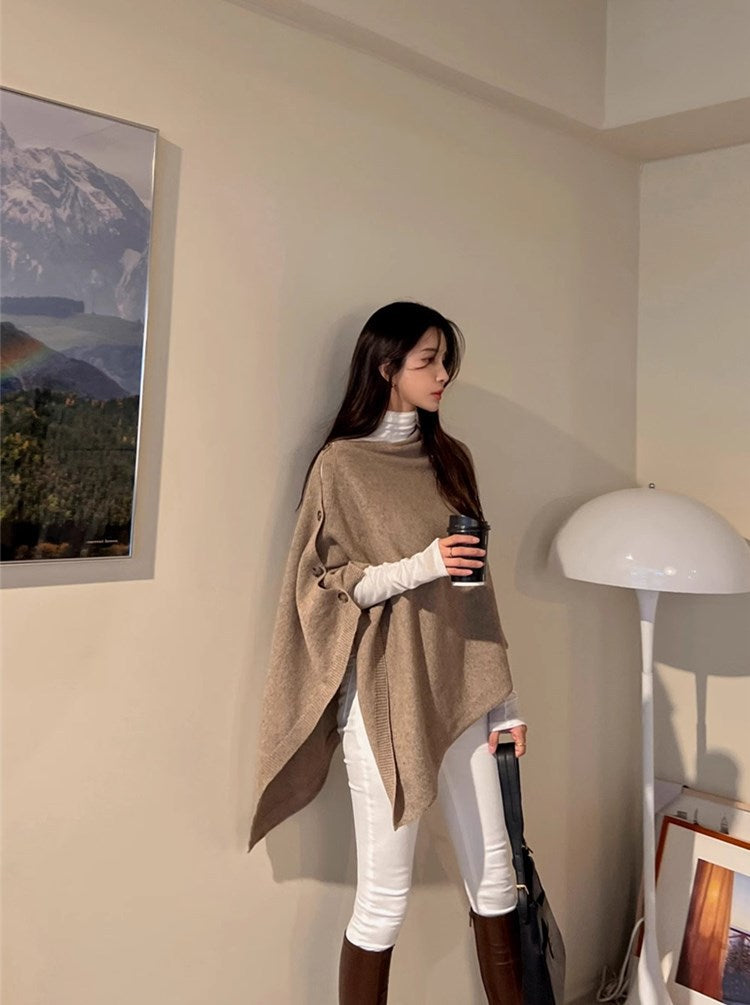 Women's Wool Slant Cape Scarf