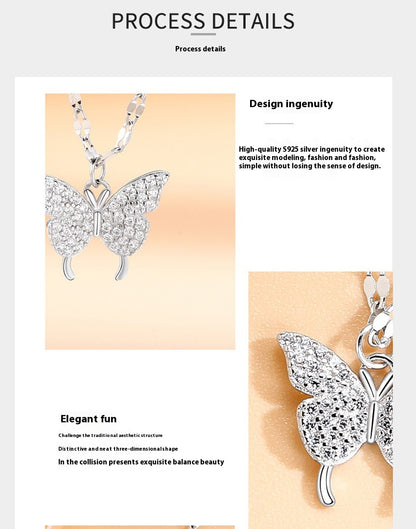 Butterfly Necklace For Women Light Luxury Minority High-grade Tassel Clavicle Chain